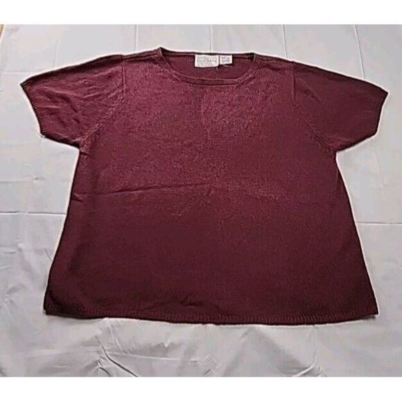 Vintage Silk Lore by Beth Terrell Silk/Rayon Sweater Sz 3X Short Sleeve Sweater - Picture 1 of 4